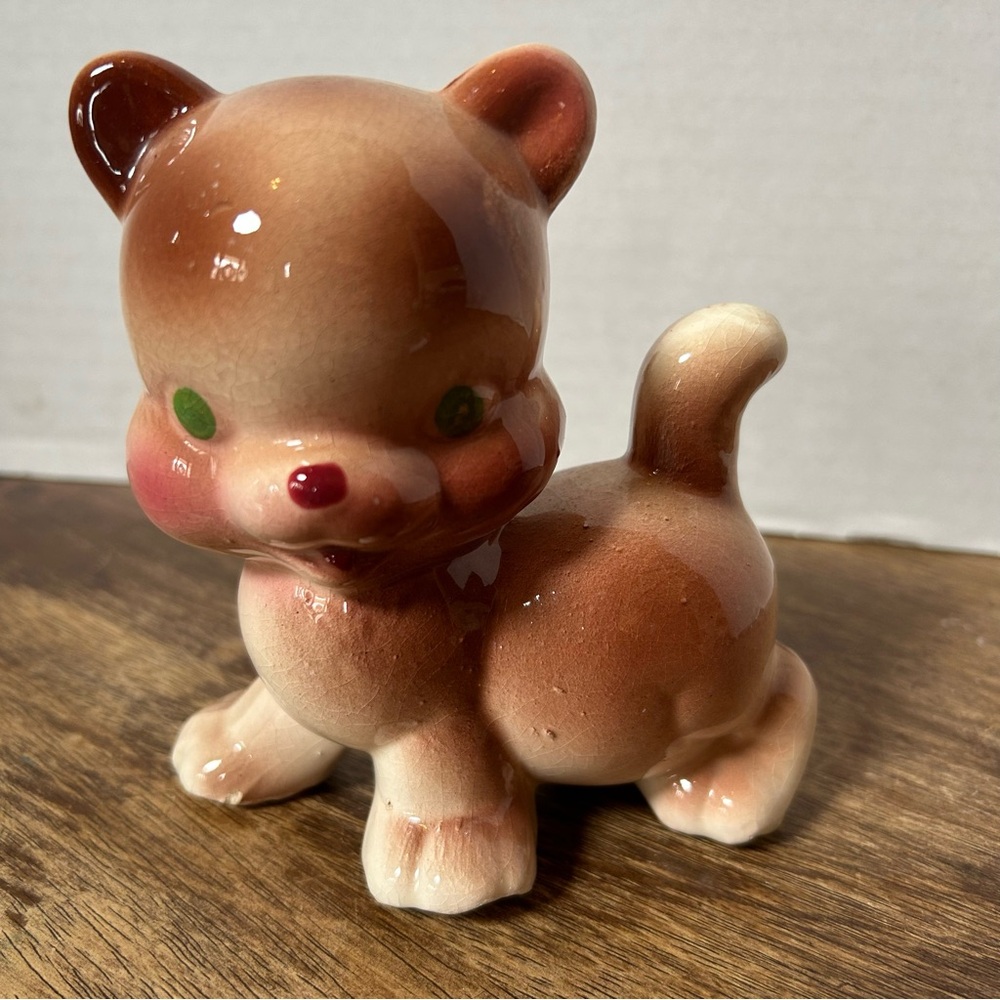 Lot Of 3 Vintage Porcelain Animal Figures Japan Terrier Dog Pig Cat 1940’s - Picture 3 of 12